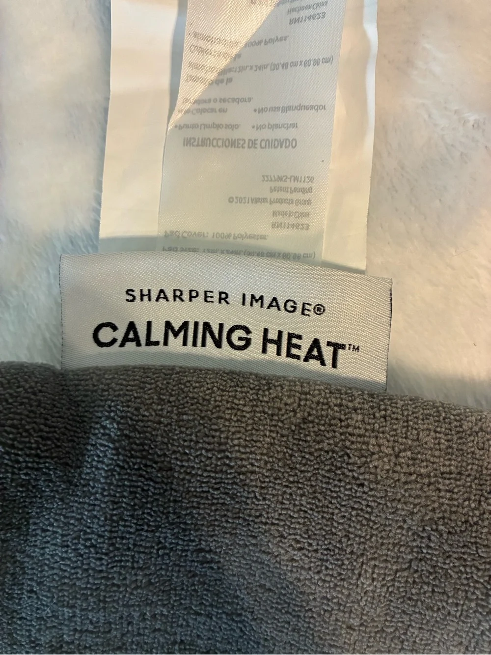 Sharper Image Calming Heat Pad w/Massage in Gray